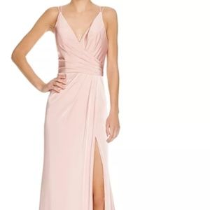 Faviana Pink Satin Gown